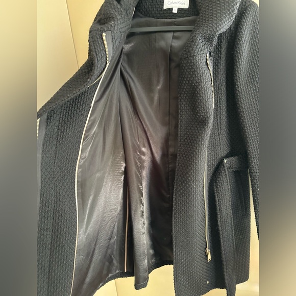 {Calvin Klein} black belted jacket rn#54163 new with tags women's size small - Picture 6 of 14